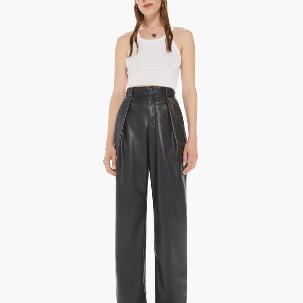 NWT Faux Leather High Waisted Trousers by Shinestar Black Size M